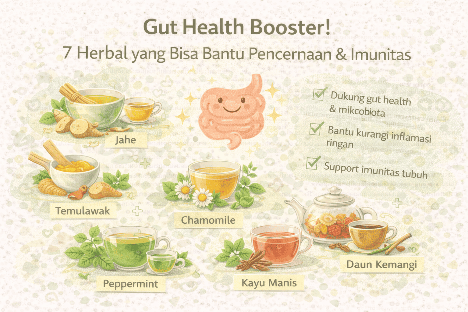 Gut Health Booster! 7 Herbal yang Bisa Bantu Pencernaan & Imunitas